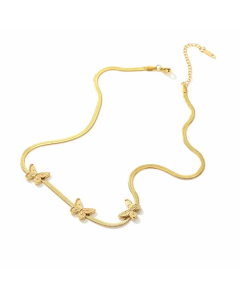 Elegant Butterfly Titanium Steel Plating 18K Gold Plated Necklace