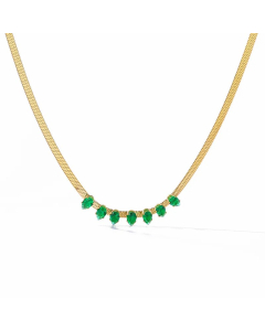 Elegant Water Droplets Titanium Steel Plating Inlay Zircon 18K Gold Plated Necklace