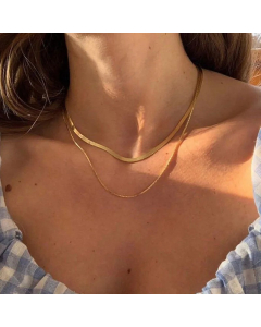 Simple Style Solid Color Titanium Steel Plating 18K Gold Plated Layered Necklaces