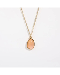 Elegant Irregular Stainless Steel Polishing Natural Stone 18K Gold Plated Pendant Necklace