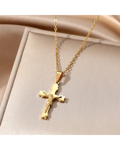 Ethnic Style Simple Style Cross Stainless Steel Plating Pendant Necklace
