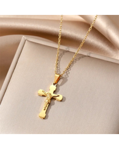 Ethnic Style Simple Style Cross Stainless Steel Plating Pendant Necklace