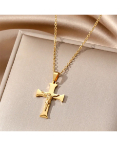 Ethnic Style Simple Style Cross Stainless Steel Plating Pendant Necklace