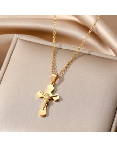 Ethnic Style Simple Style Cross Stainless Steel Plating Pendant Necklace