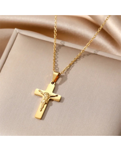 Ethnic Style Simple Style Cross Stainless Steel Plating Pendant Necklace