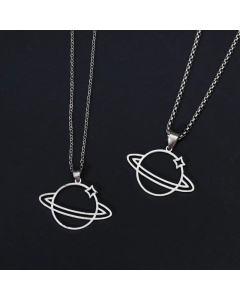 Hip-Hop Planet Titanium Steel Stoving Varnish Pendant Necklace