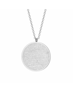 Wholesale Stainless Steel Necklace Minimalism Round Square Pendant Necklace-Steel Color-01