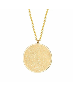 Wholesale Stainless Steel Necklace Minimalism Round Square Pendant Necklace-Gold Color-01