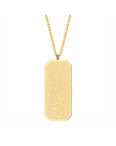 Wholesale Stainless Steel Necklace Minimalism Round Square Pendant Necklace-Gold Color-02