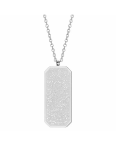 Wholesale Stainless Steel Necklace Minimalism Round Square Pendant Necklace-Steel Color-02
