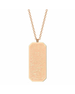 Wholesale Stainless Steel Necklace Minimalism Round Square Pendant Necklace-Rose Gold Color-02