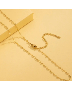 Simple Style Solid Color Stainless Steel Plating 18K Gold Plated Necklace-Gold Color-04