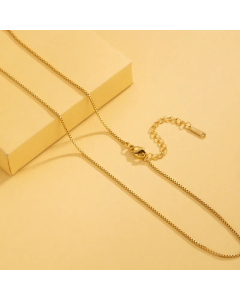 Simple Style Solid Color Stainless Steel Plating 18K Gold Plated Necklace-Gold Color-05