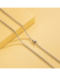 Simple Style Solid Color Stainless Steel Plating 18K Gold Plated Necklace-Steel Color-03