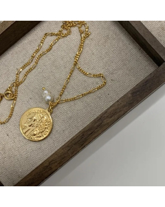 Retro Geometric Titanium Steel Plating 24K Gold Plated Necklace