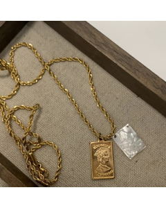 Retro Geometric Titanium Steel Plating 24K Gold Plated Necklace