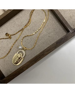 Retro Geometric Titanium Steel Plating 24K Gold Plated Necklace
