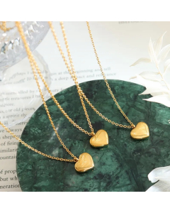 INS Style Simple Style Heart Shape Titanium Steel Plating 18K Gold Plated Pendant Necklace