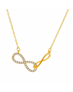 Wholesale Stainless Steel Necklace Cross Infinity Heart Shape Hollow Out Inlay Crystal Rhinestones Zircon Necklace-Gold Color-03