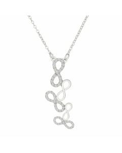 Wholesale Stainless Steel Necklace Cross Infinity Heart Shape Hollow Out Inlay Crystal Rhinestones Zircon Necklace-Steel Color-06