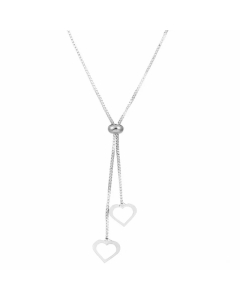 Wholesale Stainless Steel Necklace Cross Infinity Heart Shape Hollow Out Inlay Crystal Rhinestones Zircon Necklace-Steel Color-09