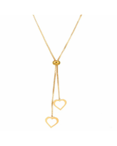 Wholesale Stainless Steel Necklace Cross Infinity Heart Shape Hollow Out Inlay Crystal Rhinestones Zircon Necklace-Gold Color-09