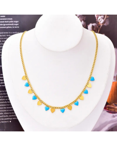 Retro Star Moon Heart Shape Titanium Steel Epoxy Plating Necklace