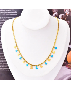 Retro Star Moon Heart Shape Titanium Steel Epoxy Plating Necklace