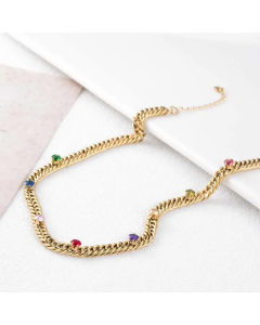 Retro Classic Style Geometric Titanium Steel Plating Inlay Zircon Necklace