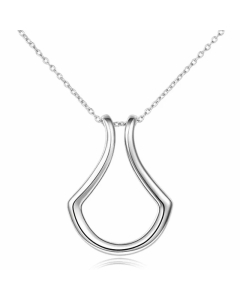 Steel Color Geometric Titanium Steel Pendant Necklace