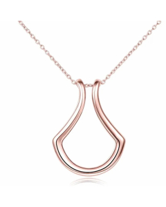 Rose Gold Color Geometric Titanium Steel Pendant Necklace