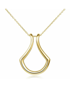 Gold Color Geometric Titanium Steel Pendant Necklace