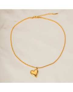 INS Style Simple Style Heart Shape Stainless Steel Plating 18K Gold Plated Pendant Necklace Long Necklace