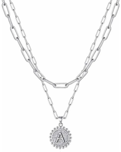 Simple Style Letter A Stainless Steel Plating Layered Necklaces