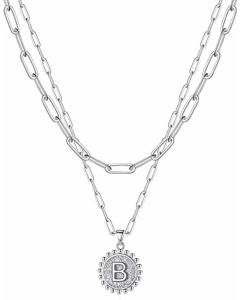 Simple Style Letter B Stainless Steel Plating Layered Necklaces