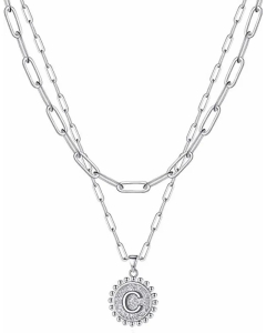 Simple Style Letter C Stainless Steel Plating Layered Necklaces
