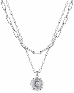 Simple Style Letter E Stainless Steel Plating Layered Necklaces