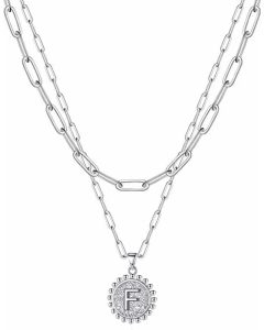 Simple Style Letter F Stainless Steel Plating Layered Necklaces