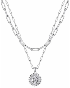 Simple Style Letter G Stainless Steel Plating Layered Necklaces