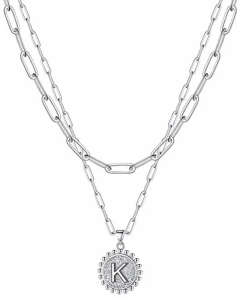 Simple Style Letter K Stainless Steel Plating Layered Necklaces