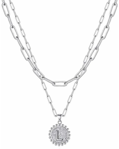 Simple Style Letter L Stainless Steel Plating Layered Necklaces