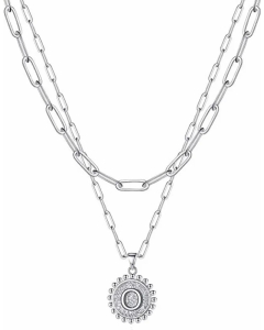 Simple Style Letter O Stainless Steel Plating Layered Necklaces