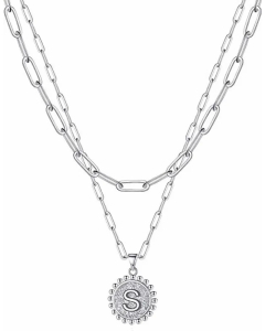 Simple Style Letter S Stainless Steel Plating Layered Necklaces