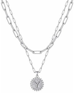 Simple Style Letter Y Stainless Steel Plating Layered Necklaces