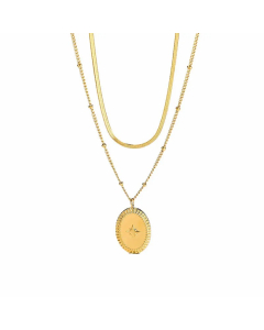 Elegant Classic Style Star Oval Titanium Steel Plating Layered Necklaces