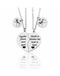 Casual MAMA Simple Style Letter Heart Shape Stainless Steel Carving Pendant Necklace Long Necklace