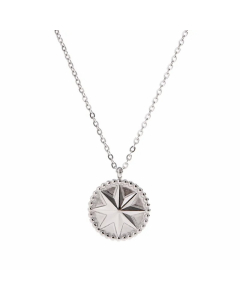 INS Style Simple Style Round Star Stainless Steel Plating Pendant Necklace