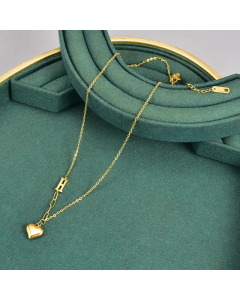 Casual Simple Style Heart Shape Titanium Steel Plating 18K Gold Plated Pendant Necklace Long Necklace