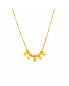 INS Style Casual Tree Butterfly Daisy Titanium Steel Plating 18K Gold Plated Pendant Necklace
