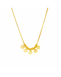 INS Style Casual Tree Butterfly Daisy Titanium Steel Plating 18K Gold Plated Pendant Necklace